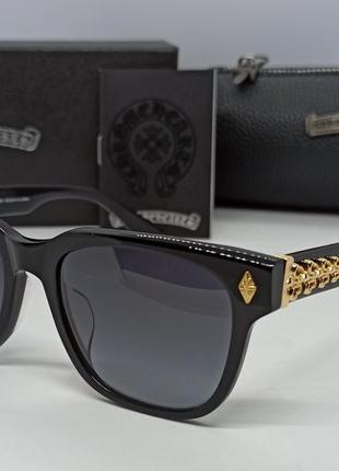 Chrome hearts givenhed 2 сонцезахисні окуляри унісекс чорні з золотим металевим логотипом
