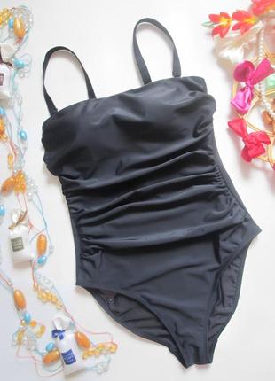 Шикарный черный однотонный купальник с драпировкой by very 🌺🌴🌺