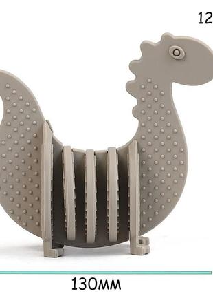 Набор детской посуды 2life y20 из 8 предметов и прорезыватель динозавр серый v-12055