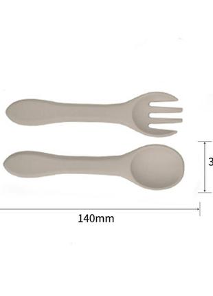 Набор детской посуды 2life y20 из 8 предметов и прорезыватель динозавр серый v-12055