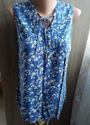 Жіночий одяг/ брендова літня блузка 💙 48/50 розмір, віскоза #