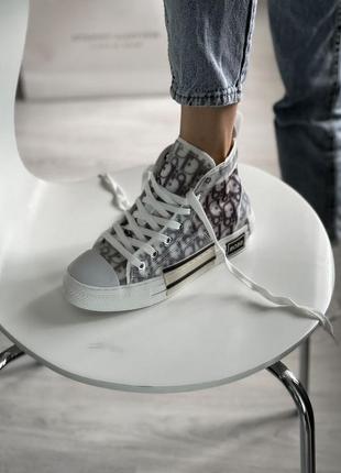 Кеди в стилі діор dior b23 high top logo oblique3 фото