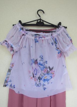 Нежная блуза сетка цветочный принт от new look