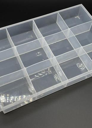 Пластиковый органайзер с отсеками для хранения 350х230х50 мм без крышки прозрачный