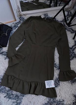 Легка літня сукня asos плаття з довгим рукавом платье хаки платя хакі
