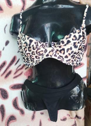 Жіночий леопардовий купальник l роздільний купальнік раздельний м