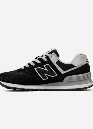 New balance  574 black/white2 фото