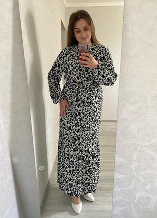 Легкое платье, длинная, жатка, с принтом, макси, платье,m, l,xl,xl, синее, белое, черное, красное, черное, черное, белоснежное, синее, красное