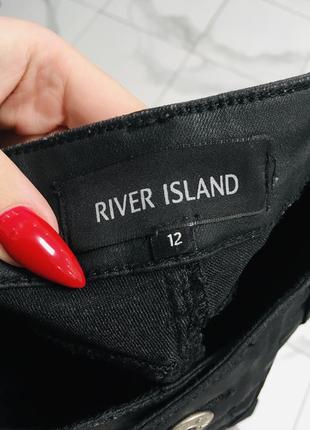 Вощенные байкерские джинсы с молниями river island л7 фото