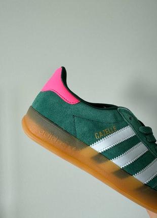 Женские кроссовки в стиле adidas gazelle indoor green.6 фото