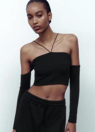 Оригінальний топ в рубчик zara