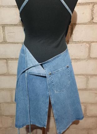 Платье джинсовое винтаж на запах открытая спина премиум бренд kenzo jeans4 фото