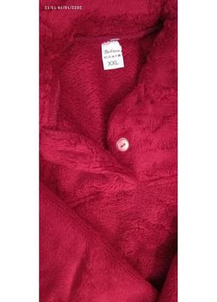 Теплая женская махровая пижама, домашний костюм, верх пуговицы, р. хл (48-50), 2хл(50-52) 3хл(54-56) бордо2 фото