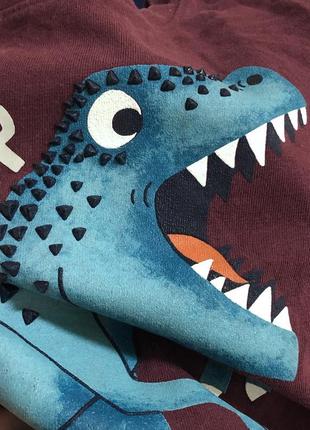 Реглан лонгслив кофта тонкая кофта с динозавром футболка с длинным рукавом4 фото
