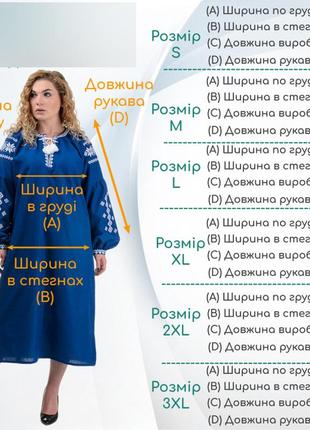 Платье вышиванка ивана-купала,  нарядное, ткань лён, р-р  s,m,l,xl синее2 фото