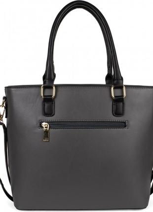 Женская стильная сумка каркасная , размер а4, материал эко-кожа , одно отделение, с серым2 фото