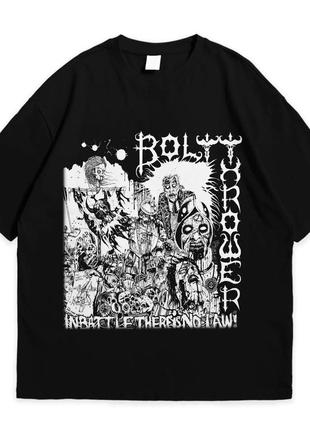 Футболка з принтом bolt thrower in battle there is no law xxl чорний