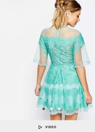 Кружевное мятное платье asos disign3 фото