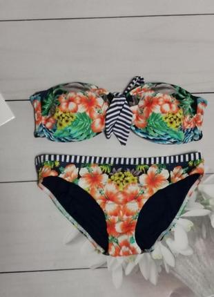 Яркий купальник бандо размер м seafolly