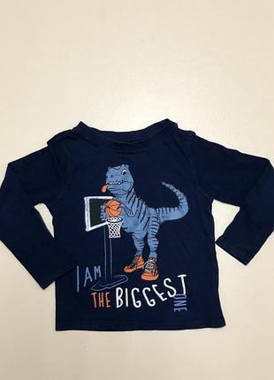 Лонгслив реглан кофта тонкая с динозавром футболка с длинным рукавом