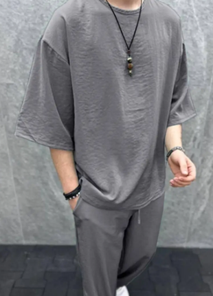 Костюм чоловічий жатий льон 46-48; 50-52; 54-56 2plgu781-106sве