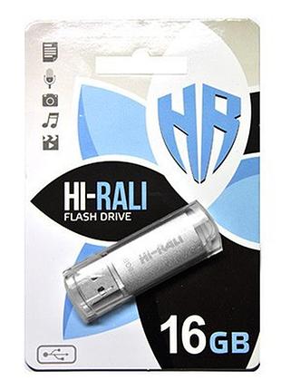 Флеш-накопичувач usb 16gb hi-rali rocket series silver (hi-16gbvcsl)