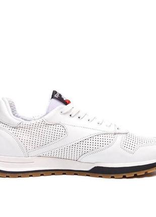 Летние кроссовки перфорация reebok белые