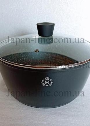 Кастрюля meisterklasse mk-1027-28 black marble 28 см. 6,7 л.