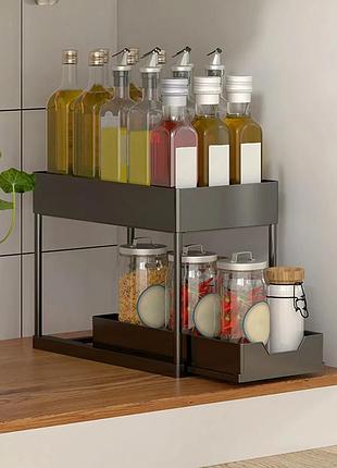 Висувний органайзер під раковиною, стійки для макіяжу. дворівнева кухонна полиця для...