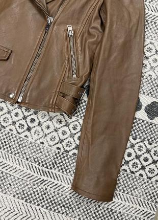 Iro soft leather chocolate biker jacket натуральная мягкая кожанка\косуха шоколадного цвета иро4 фото