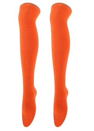 Длинные носки 35-40 оранжевый насыщенные гольфики 1022 заколенки яркие 60 см оранж носочки