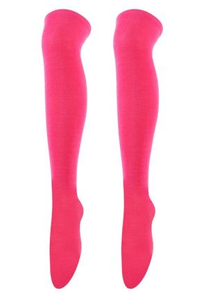 Довгі шкарпетки бавовняні на підлітка 1019 насичено рожеві 35-40 розмір 60см хлопок носки малинові