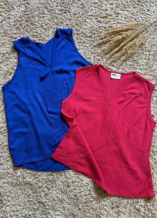 Блузка без рукавов летняя майка топ блуза с в-образным вырезом