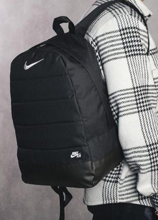 Стильний чоловічий портфель nike air чорний спортивний повсякденний рюкзак найк сумка шкіряне дно топ якість