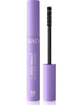 Туш для вій isadora 10 sec high impact lift & curl 01 black, 9 мл
