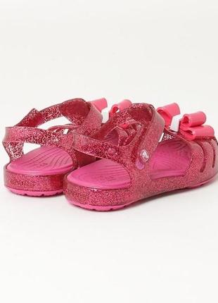 Детские кроксы, сандалии для девочки crocs isabella bow details sandals2 фото