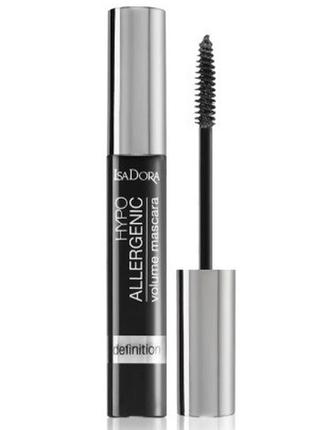 Гіпоалергенна туш для об'єму isadora hypo allerginic definition mascara 30 black, 10 мл