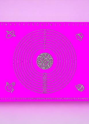 Килимок для розкочування тіста силіконовий 45 х 65 см рожевий