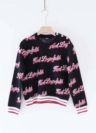Свитер karl lagerfeld черный розовый4 фото