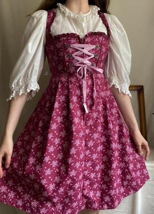 Баварский сарафан, лолита, розовое платье в цветок, платье корсет, lolita2 фото