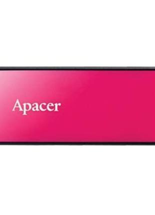 Флеш-накопичувач usb 32gb apacer ah334 pink (ap32gah334p-1)1 фото