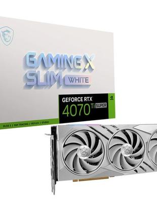 Відеокарта gf rtx 4070 ti super 16gb gddr6x gaming x slim white msi (geforce rtx 4070 ti super 16g gaming x