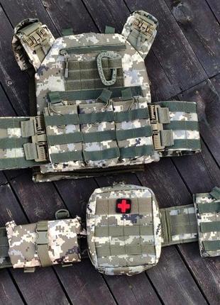 Комплект плитоноска швидкого скидання + рпс та 6 підсумків