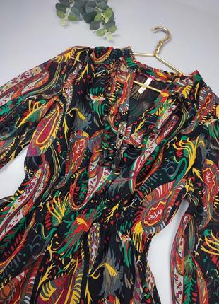 Шикарное платье, шифоновое платье с талией на резинке, летнее платье pepe jeans6 фото