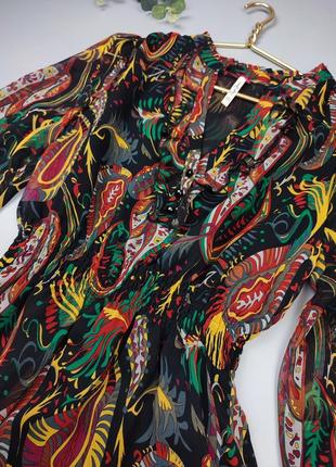 Шикарное платье, шифоновое платье с талией на резинке, летнее платье pepe jeans8 фото