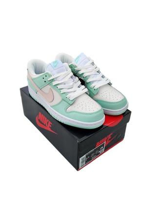 Кросівки nike sb dunk бежево-м'ятні1 фото