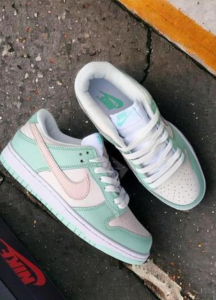 Кросівки nike sb dunk бежево-м'ятні6 фото