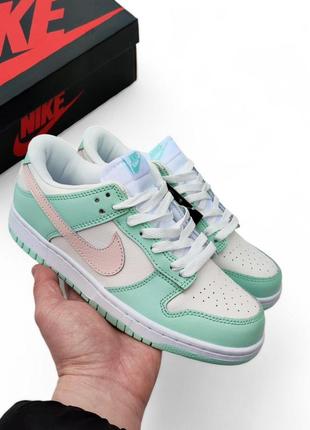 Кросівки nike sb dunk бежево-м'ятні3 фото