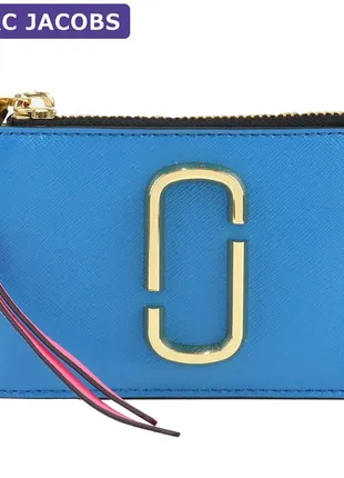 Жіночий невеликого розміру гаманець портмоне marc jacobs blu compact leather