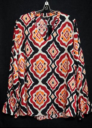Тоненькая цветная блузка с геометрическим принтом р.181 фото